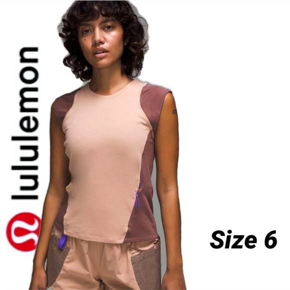 lululemon athletica Tops - Lululemon Cap Sleeve Hiking Tank Top size 6
Pink Clay / Dark Oxide​